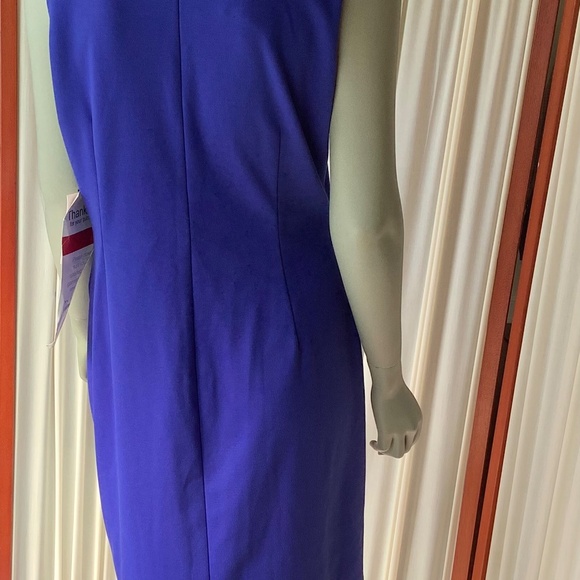 Ivanka Trump Sleeveless Pleated Sheath Dress Royal Blue Women's Size 14 NWT - Picture 6 of 10